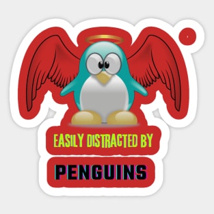 Easily Distracted by Penguins Sticker